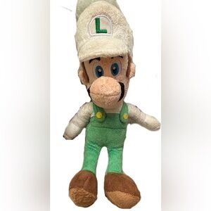 Plush Toy with Green Overalls and White Hat